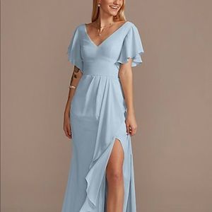 David’s Bridal flutter sleeve dress